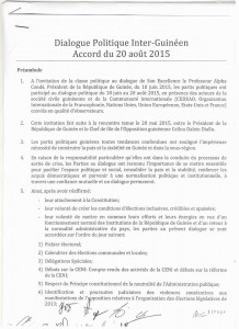 L'accord politique entre opposition et mouvance