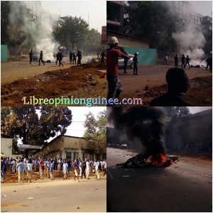 Manifestation des élèves à kaloum Guinée Conakry