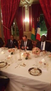 Dîner François hollande Alpha Conde et Sidya toure