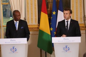 Emmanuel Macron et Alpha Conde au palais de l'Elysée