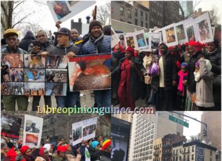 États-Unis : grande manifestations des Guinéens à Ney-york, devant le siège de l’ONU Manifestations des Guinéens a Ney york devant le siège de l’ONU