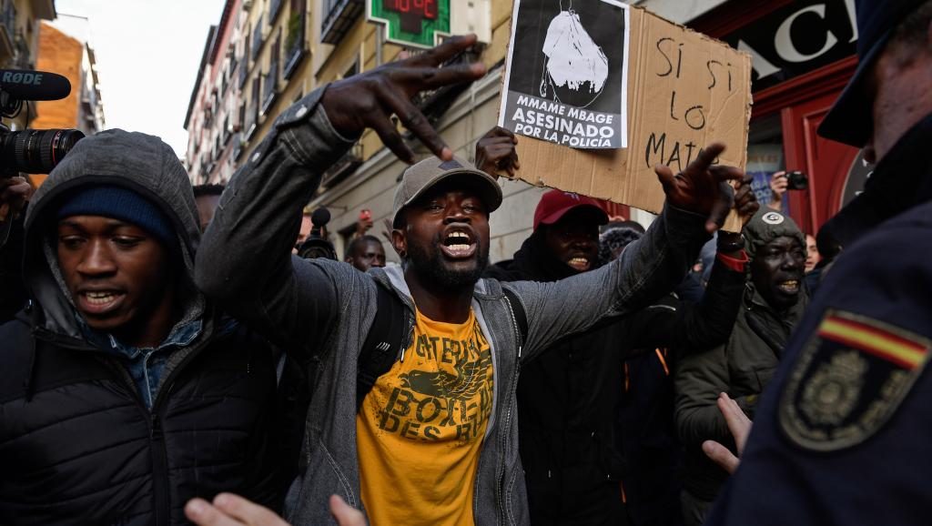 Madrid, Espagne , des Africains manifestent