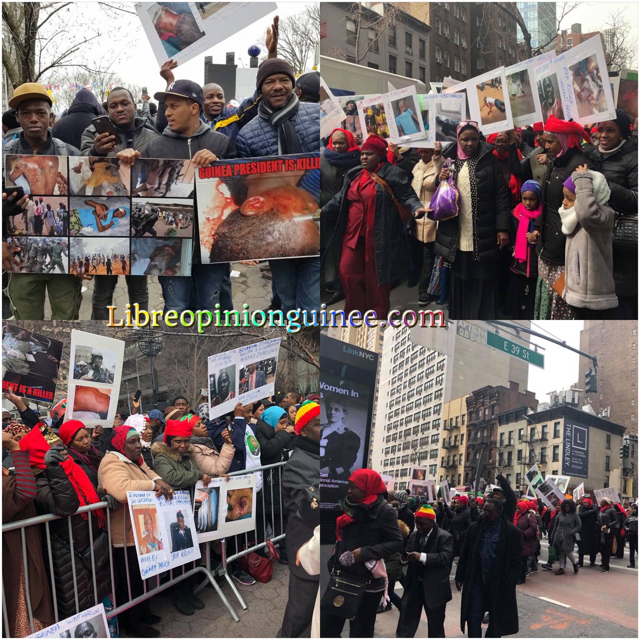 Manifestations des Guinéens a Ney york devant le siège de l’ONU