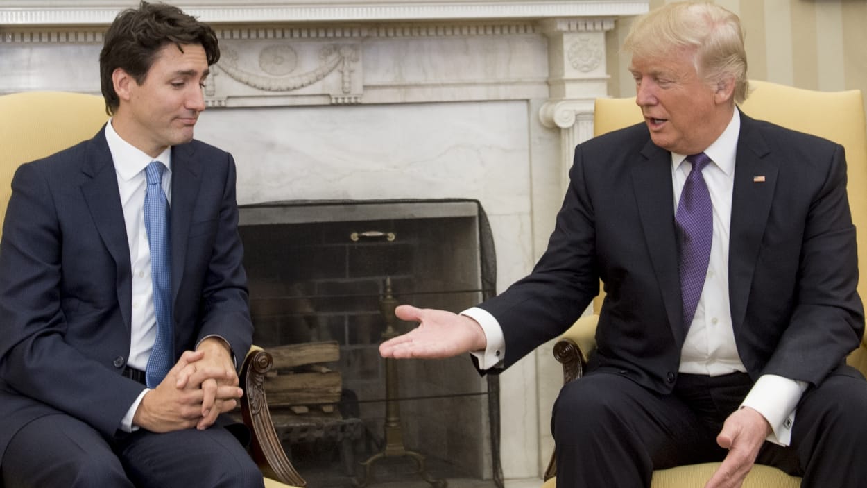 Justin Trudeau et Donald Trump au sommet du G7 au canada