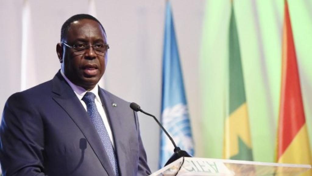 Le président sénégalais Macky Sall, lors d'un discours à la Conférence internationale sur l'émergence de l'Afrique, le 28 mars 2017 à Abidjan. © SIA KAMBOU / AFP