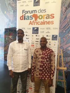 Mouctar Diallo ministre de la jeunesse et Macka Balde DGA de l’ANVJ au forum des diasporas africaines à Paris
