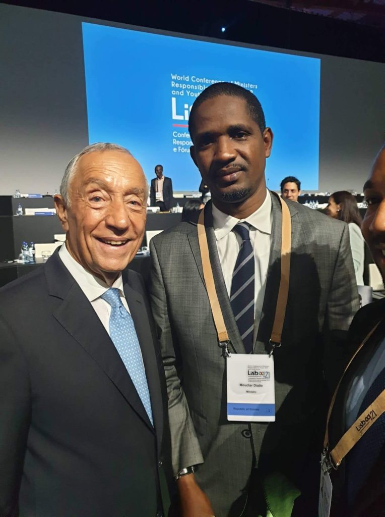 Lisbonne/Portugal : le ministre de la jeunesse, Mouctar DIALLO rencontre le Président de la république portugaise, Marcelo Rebelo De Sousa à la conférence mondiale des ministres de la jeunesse (images)