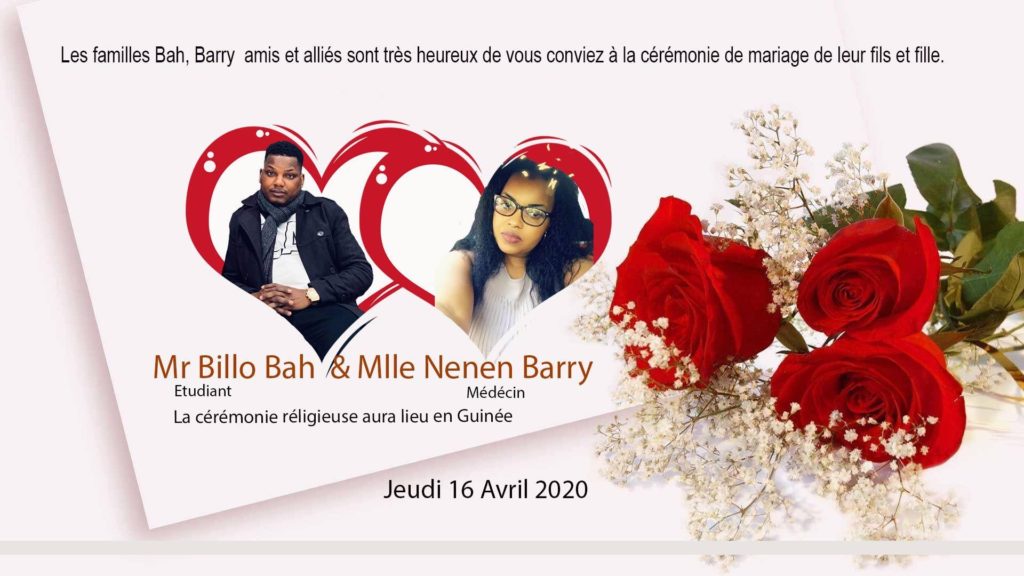 Carnet Rose: l’activiste Billo Bah se marie avec Mlle Nenen Barry