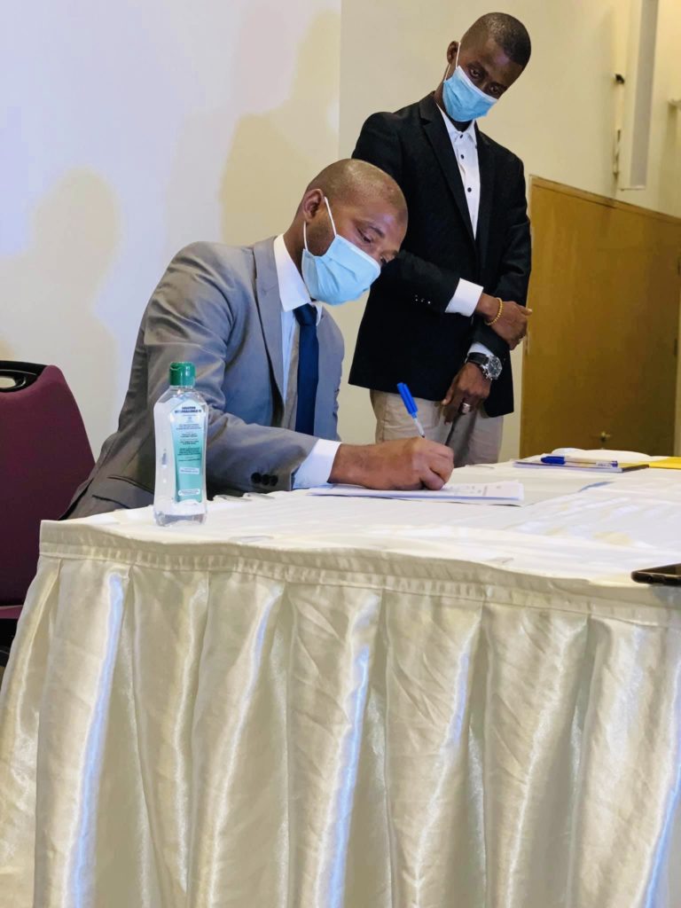 Le vice-président des NFD, Macka Baldé à la Signature du pacte de candidature et de gouvernance par les partis alliés membres de la CODECC