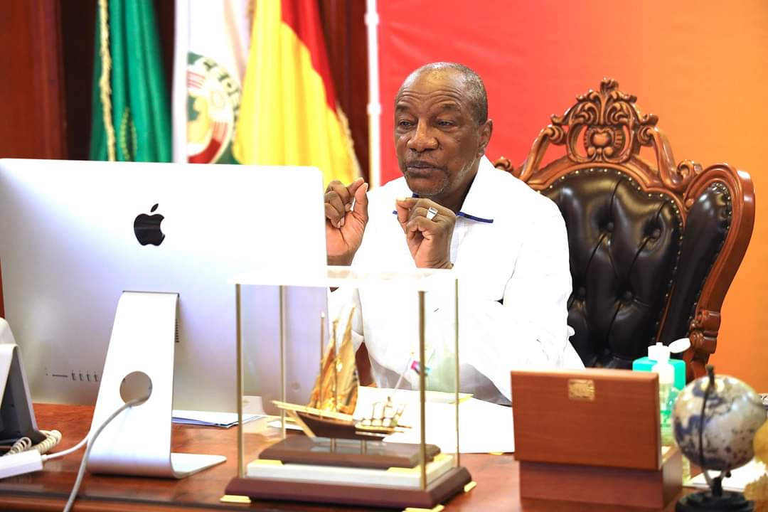 Le président Guinéen Alpha Condé en visioconférence