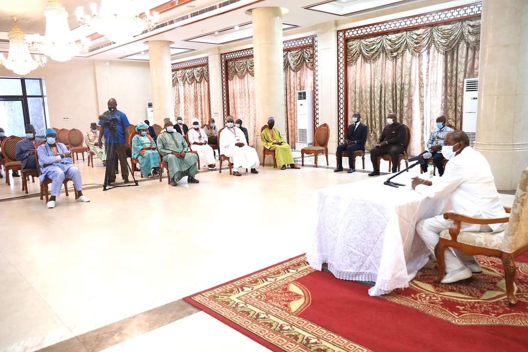 Le chef de file de l'opposition guinéenne Elhadj Mamadou Sylla et son Cabinet reçu par le président Alpha Condé