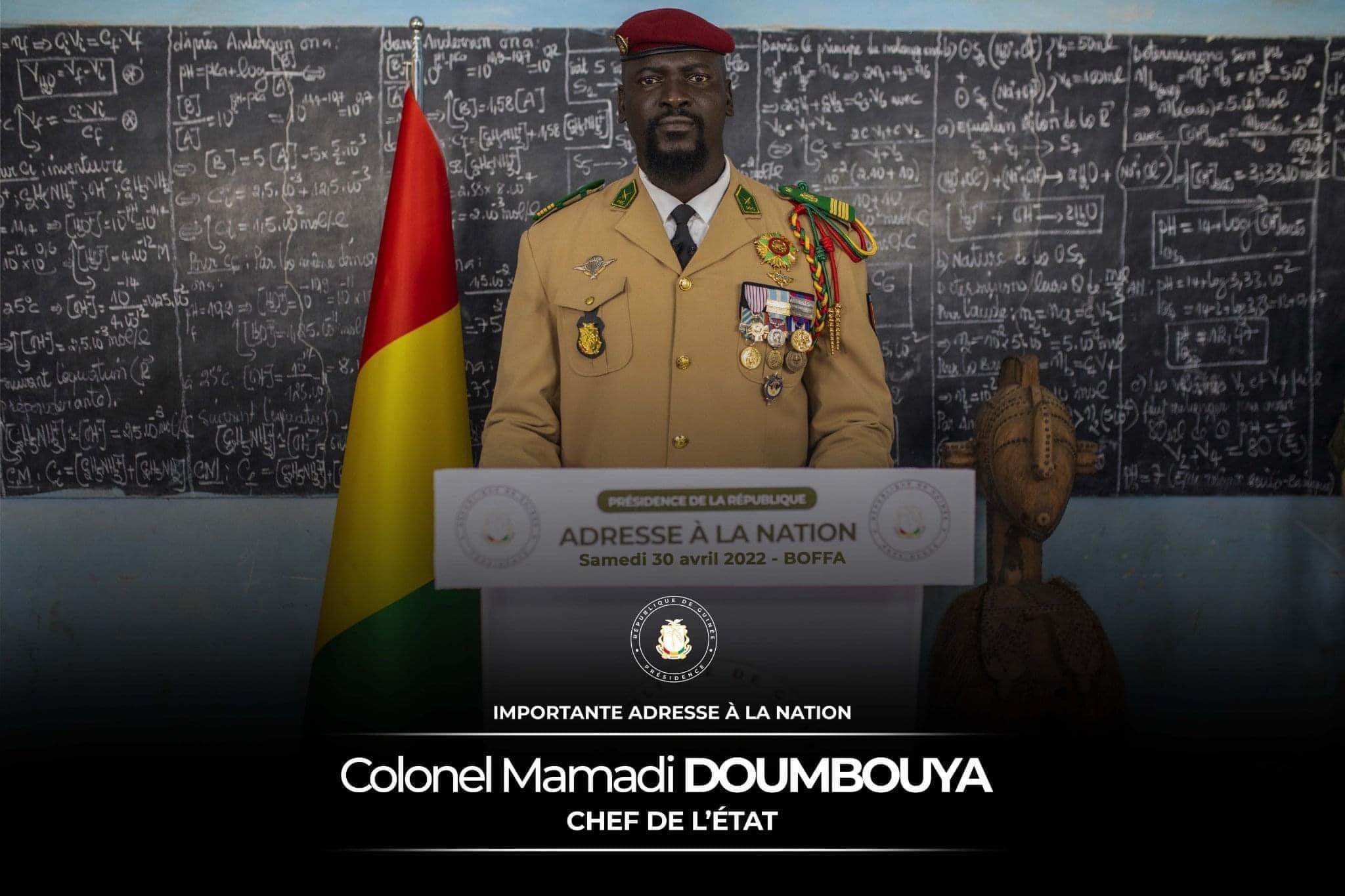 Guinée: adresse à la nation du président de la Transition, colonel Mamadi Doumbouya
