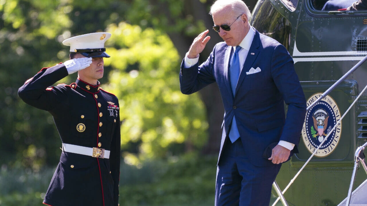 Joe Biden, président des Etats-Unis sur Air Force One