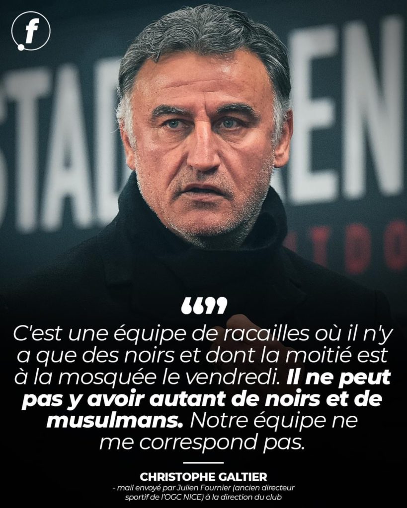 PSG : Christophe Galtier dans la tourmente après des propos raciste tenu contre les footballeurs noirs et musulmans