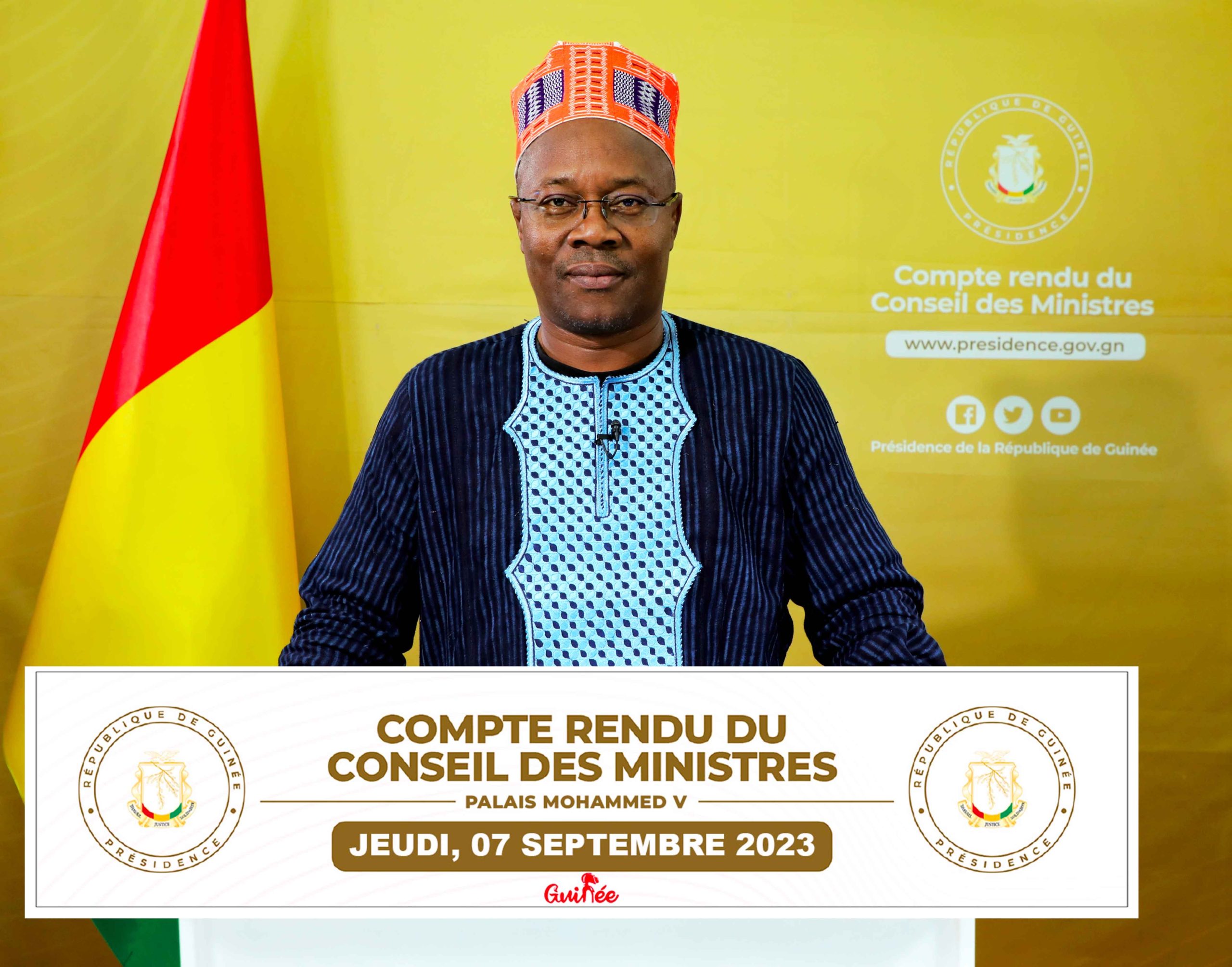 Guinée: voici le compte rendu du conseil des ministres du jeudi 07 septembre 2023