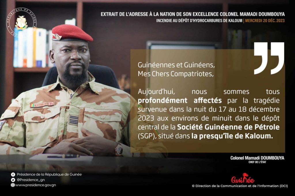 Voici l’adresse à la nation du président de la République, Colonel Mamadi Doumbouya