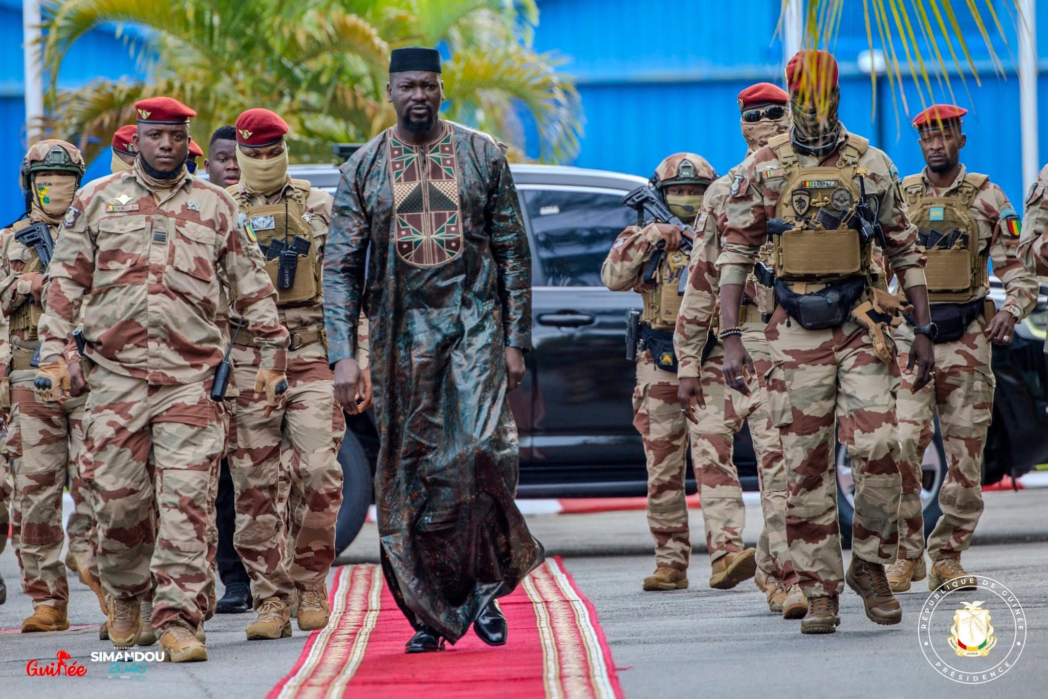 Le Président de la République de Guinée, le général Mamadi Doumnouya au palais Mohamed V