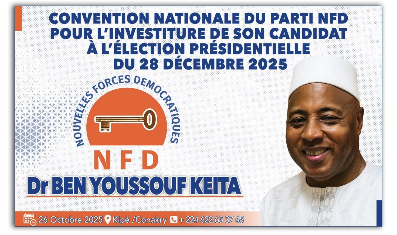 Présidentielle du 28 Décembre 2028: Dr Ben Youssouf Keïta investi candidat du parti NFD « les NFD, c’est une chance pour moi »