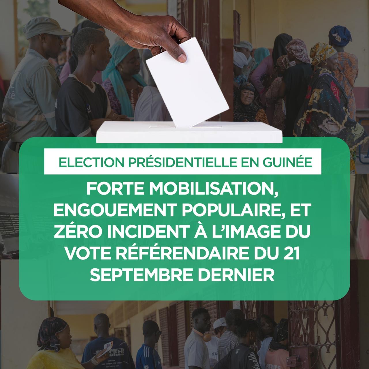 ÉLECTION PRÉSIDENTIELLE EN GUINÉE : FORTE MOBILISATION, ENGOUEMENT POPULAIRE ET ZÉRO INCIDENT À L’IMAGE DU VOTE RÉFÉRENDAIRE DU 21 SEPTEMBRE DERNIER