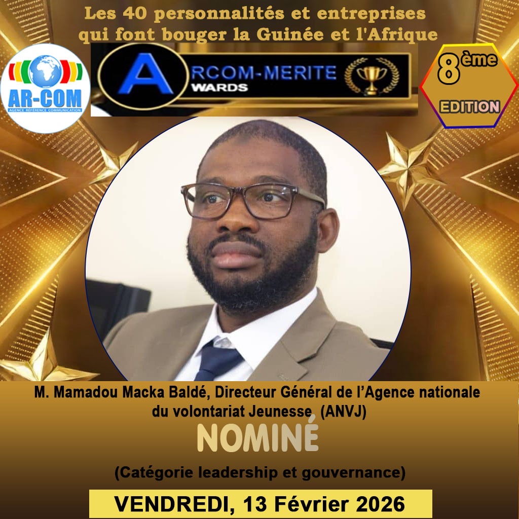 Guinée : le DG de l’ANVJ, Mamadou Macka Baldé nominé parmi les 40 personnalités et entreprises qui font bouger la Guinée et l’Afrique